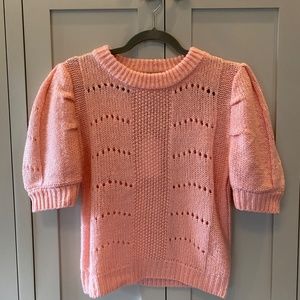 NWT English Factory Puff Sleeve Pink Sweater | S